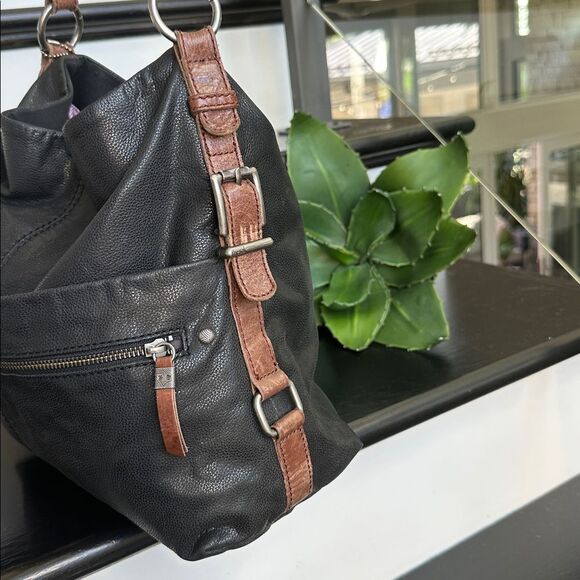 The Sak genuine leather shoulder tote purse neutral clean luxurious - Picture 7 of 10